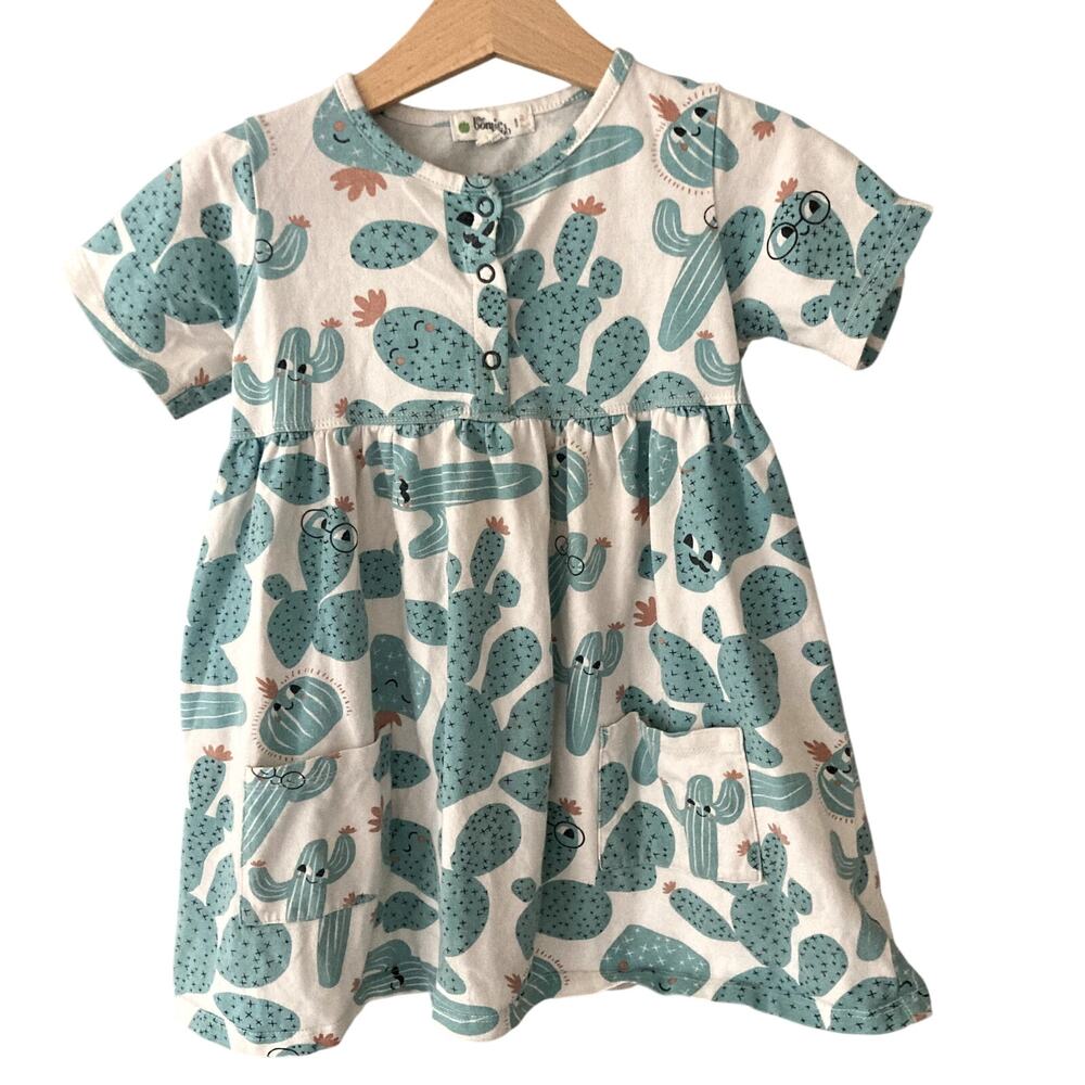 The Bonnie Mob Cactus Short Sleeve Pocket Dress 2/3